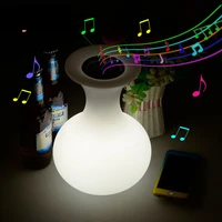 outdoor waterproof led night lights usb rechargeable rgb bluetooth speaker with 24 keys remote control decoration lighting lamp