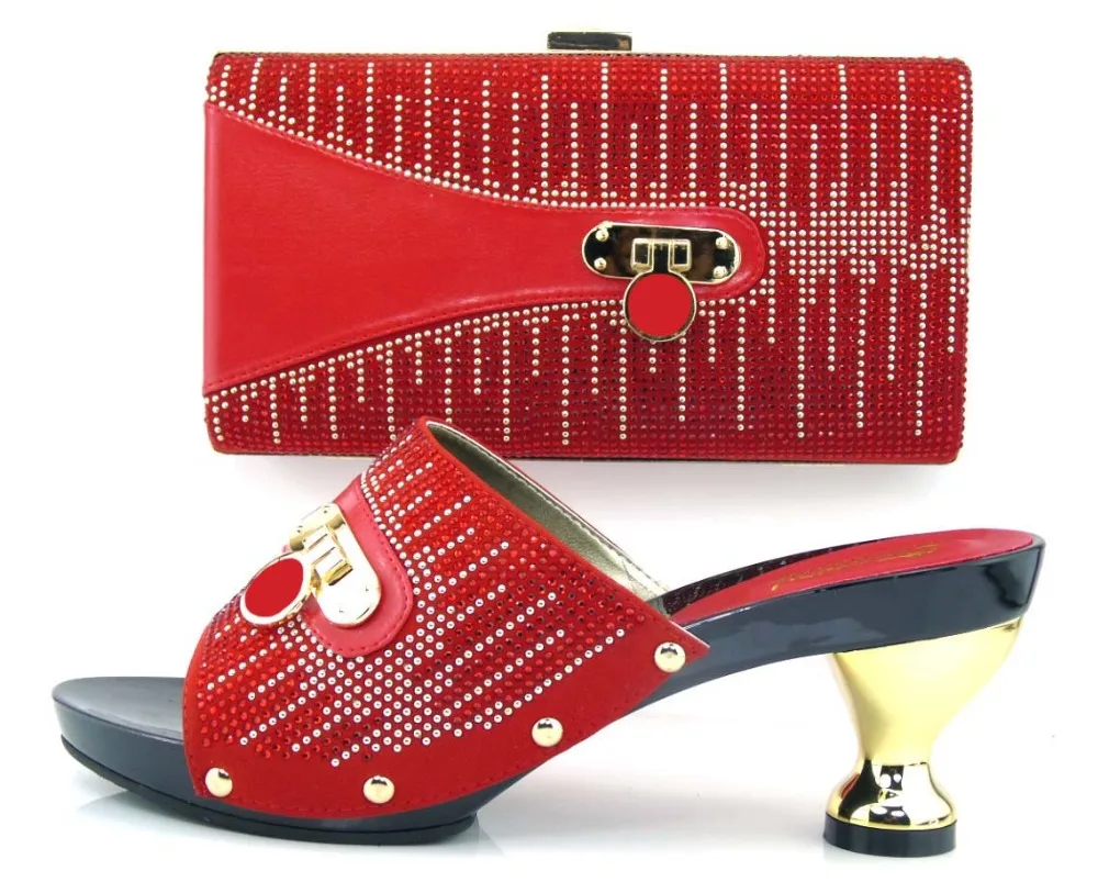 2016 Женская Мода Итальянский Соответствия Обуви И Сумки Набор С Стразами Высокое