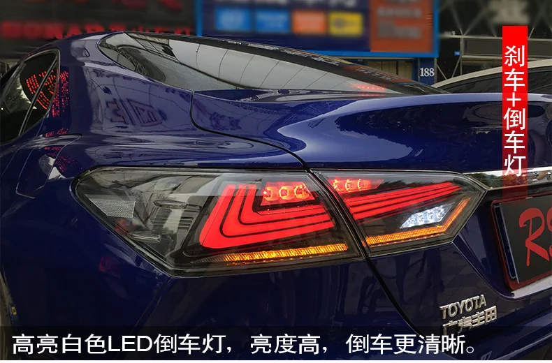 Автомобильный Стайлинг для Toyota Camry задние фонари Camry светодиодный задний фонарь DRL+ Динамический сигнал поворота+ тормоз+ задний фонарь заднего хода 4 шт