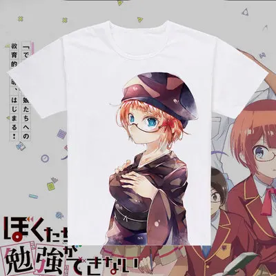 Футболка Bokutachi wa Benkyou ga Dekinai мы никогда не учимся футболка Аниме Косплей юбилега
