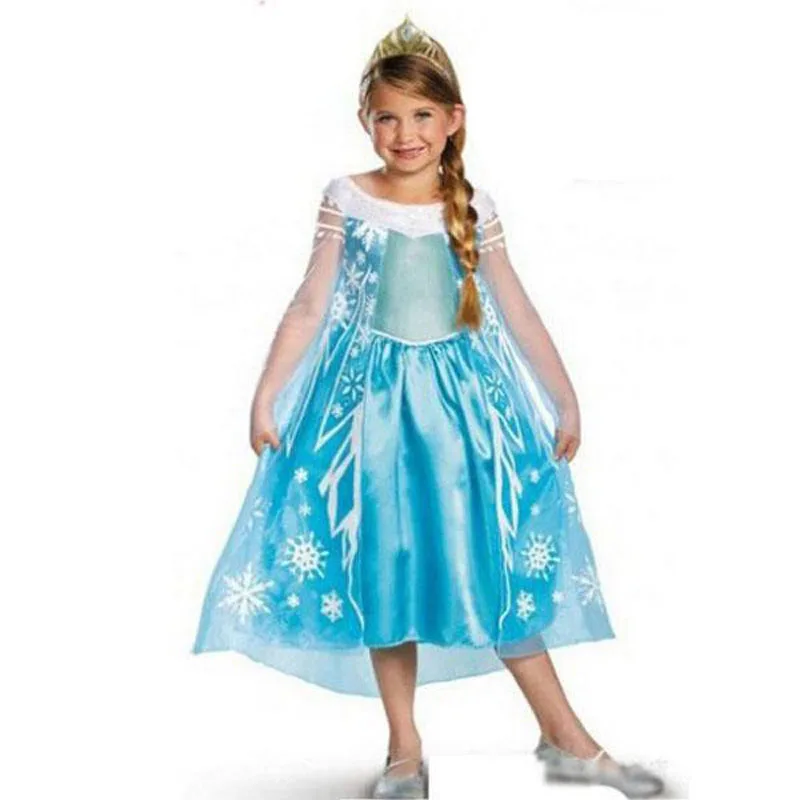 

SOSOCOER Baby Birthday Dresses Fashion Elsa Girls Party Dress Summer Style Girl Princess Dress Kids Costume For Girls Clothes
