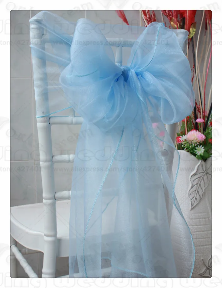 

50PCS Hot Sale 65*275CM 61 color--1/3 Organza Chair Hoods/Caps/Wrap Tie Back/Sash For Wedding Event&Party&Banquet Decoration