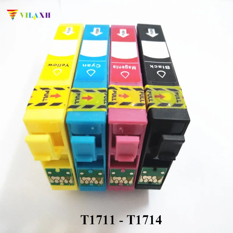 Чернильный картридж vilaxh T1711 для Epson T1714 Stylus XP33 XP103 XP203 XP207 x10 xp11 |Чернильные