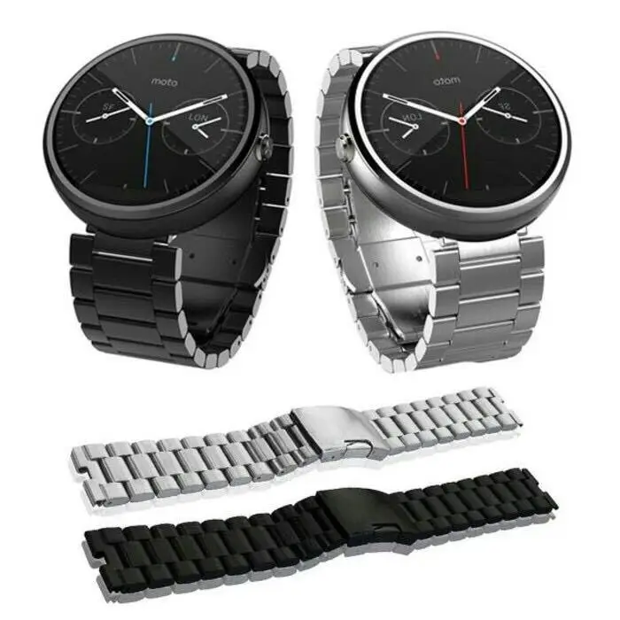 

Aikeylh 22mm stainless steel watchband High quality solid steel watch band steel Folding clasp watch strap for moto 360