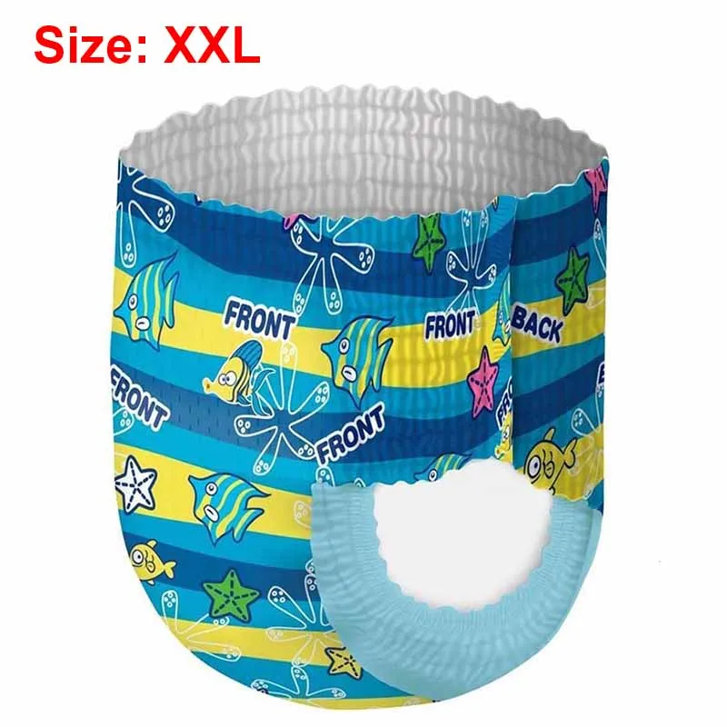 Boy XXL Baby Swim Disposable Diapers Panties Adjustable Waterproof Cloth Swimming Pant Boys Girls Leakproof Nappies Pool Trunks - Цвет: Boy XXL