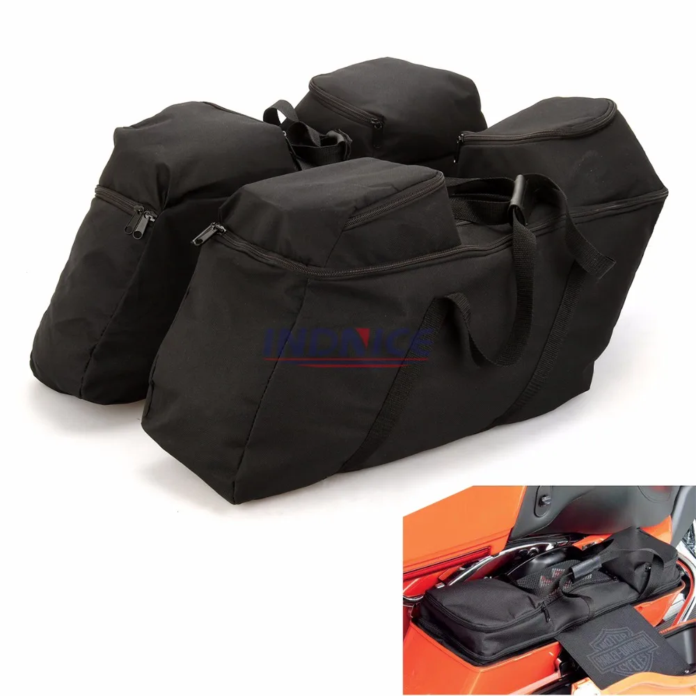 Черная подкладка под седло для harley Touring Road glide Street скользящий Electra road King Saddlebag Liner 1993
