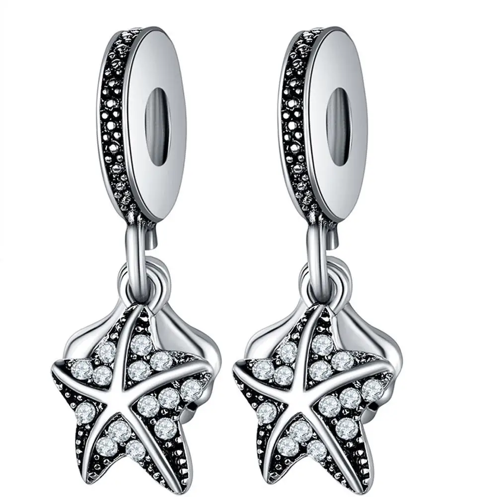 2 шт. Очаровательная Морская звезда ракушки бусины браслет ожерелье кулон DIY