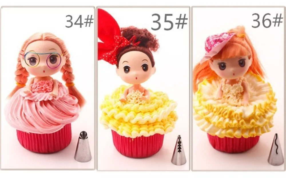 1/7 шт набор Baby Doll глазури трубопроводов сопла из нержавеющей стали цветок крем