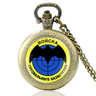 Винтажные бронзовые кварцевые карманные часы Российской Федерации спецназ, ретро мужские и женские военные часы с ожерельем, подарок