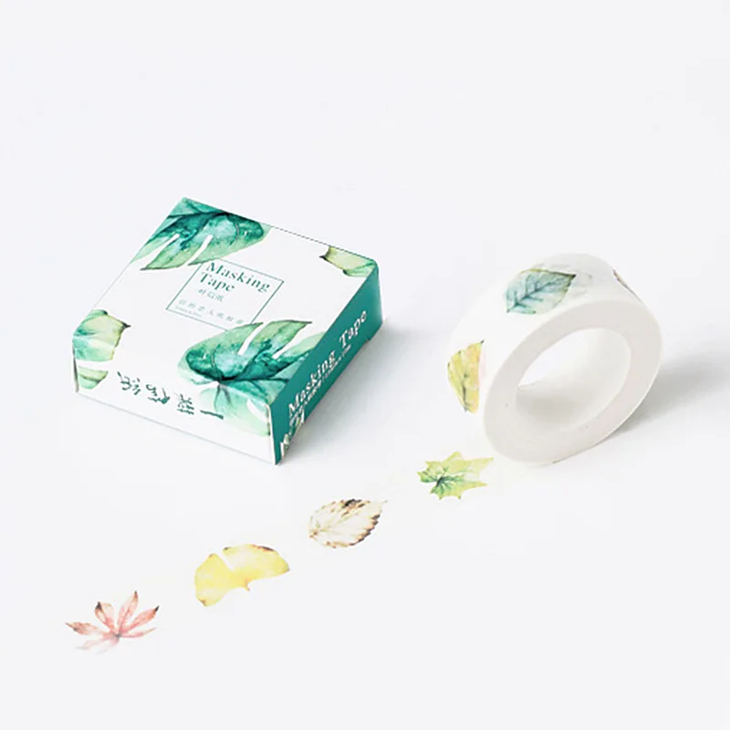 

15mm*7M Natural Green leaves washi tape DIY decorative scrapbooking planner masking tape adhesive tape kawaii stationery