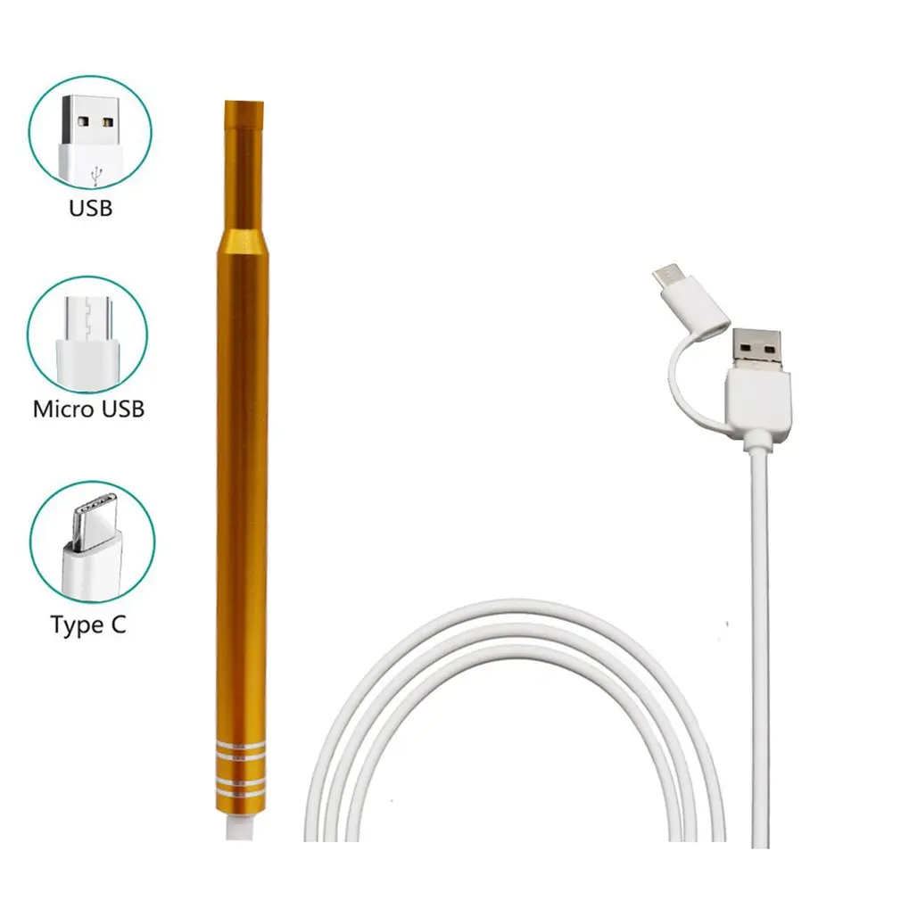 USB порт ушной и носовой эндоскоп визуальная линза мини камера Earpick Otoscope
