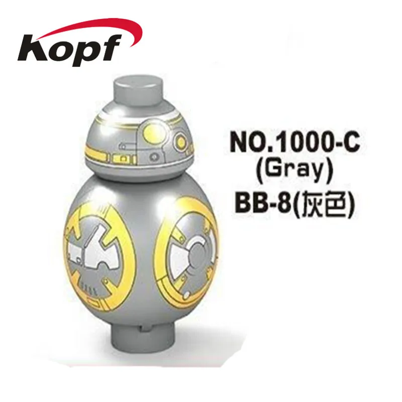 Wars Робот мини BB8 BB-8 с черный красный серый синий Цвет R2D2 с подносом R3-D5 строительные блоки Детский подарок игрушки D1000