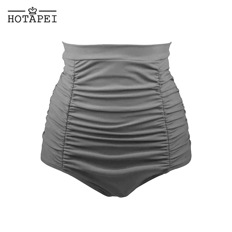 Hotapei 2019 Новое поступление Ретро Высокая талия плавать короткие 4 цвета женские