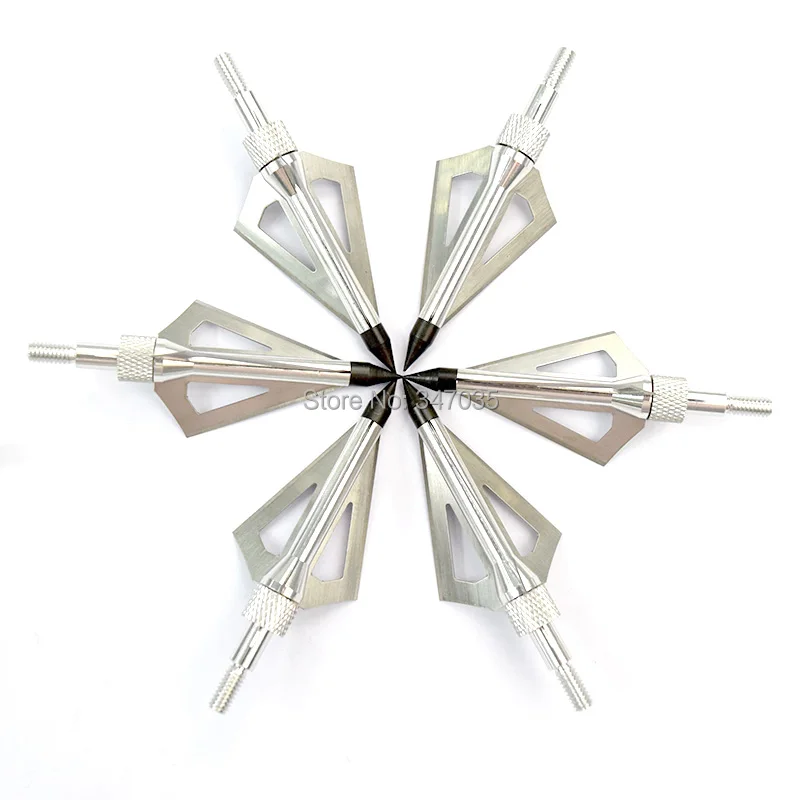 

Free shipping Silver 100 Grain 12 pcs/lot arrow head broadhead 3 blades for hunting Beast archery bow