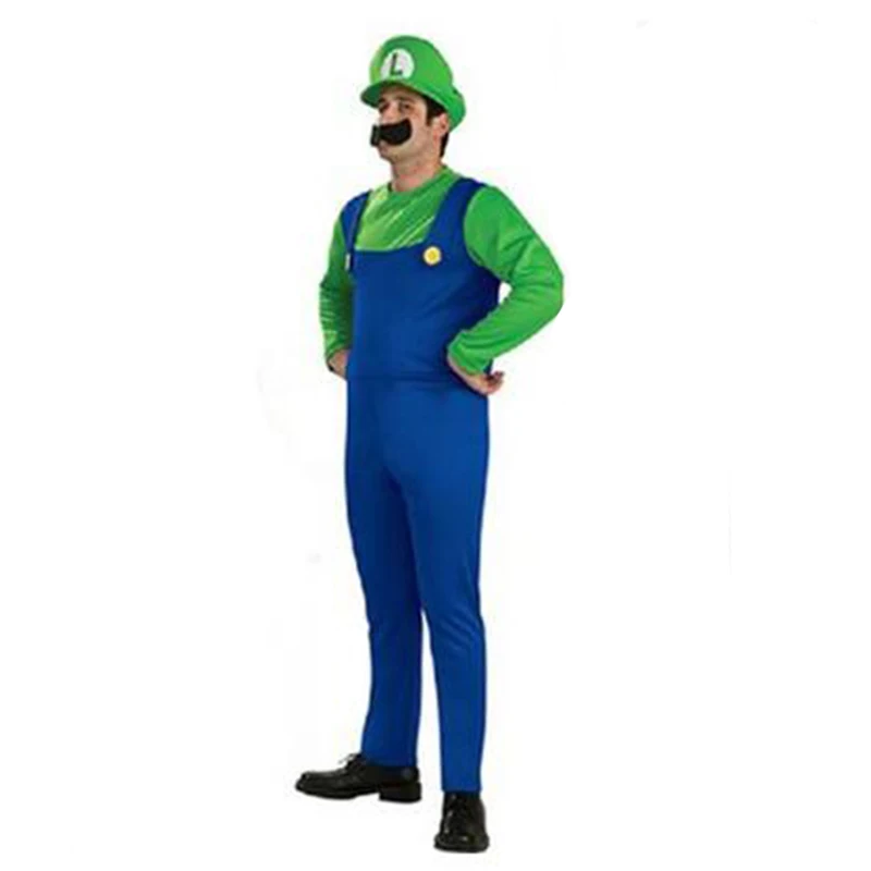 Косплэй взрослых и детей Super Mario Bros Косплэй танцевальный костюм комплект Дети Halloween Party Марио и Луиджи костюм для детей подарки