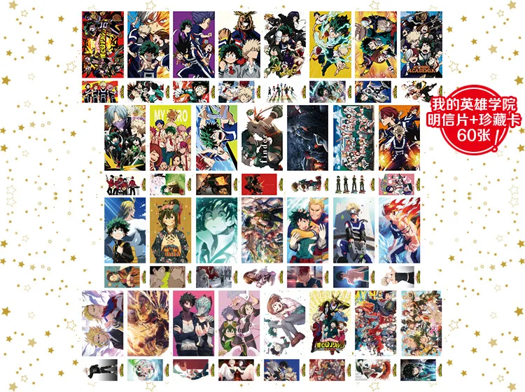 180 шт Аниме Boku No My Hero Academy открытка открытки Наклейки подарок косплей артбук набор книг Todoroki Shoto Deku косплей подарок