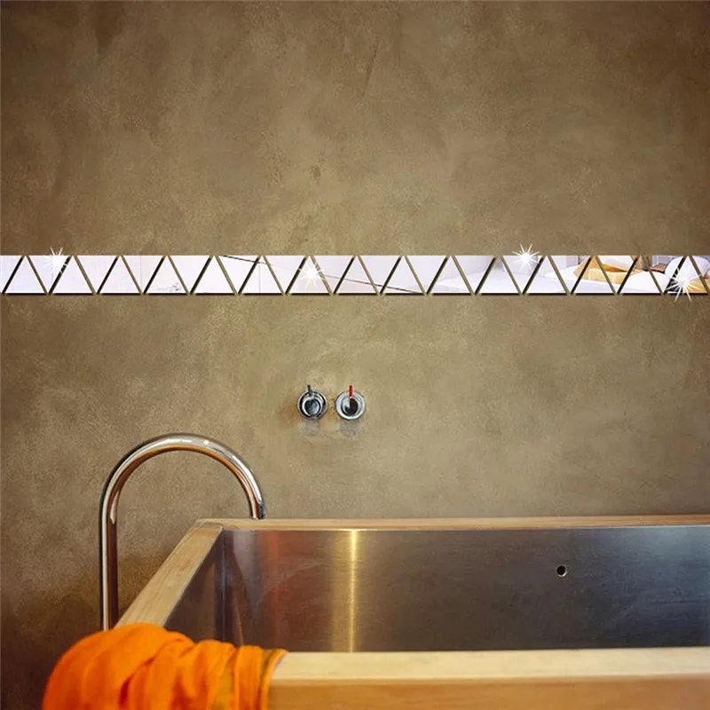 100 шт в виде маленьких треугольников акриловый зеркальный эффект стикеры стены