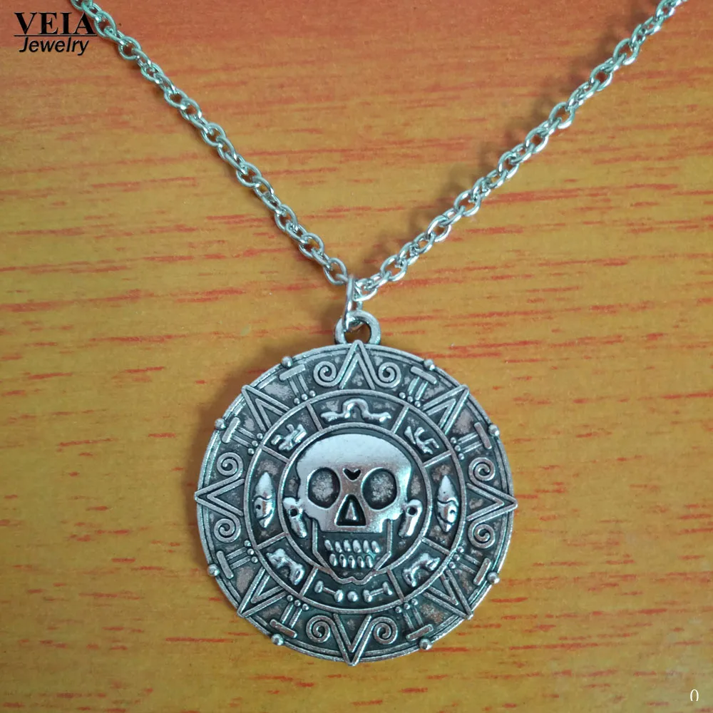 2017 фильм Пираты Карибского моря ожерелье ацтеков винтажные серебряные медальон