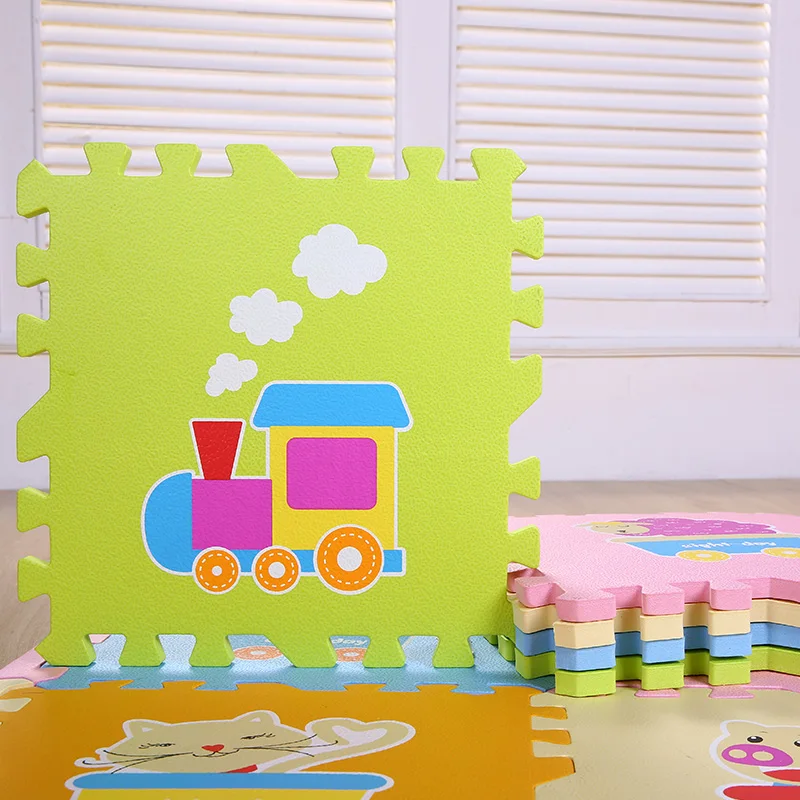 30x30 см детская DIY с рисунком животного поезд головоломки Коврики пены eva собрать