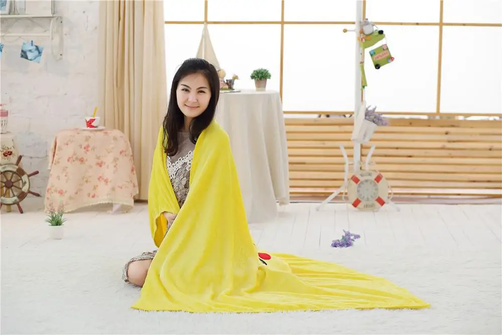 

120cm *160 cm Totoro Plush Blanket Multifunctional Flannel Cat Toys Blanket Anime Push Cushion Pillow