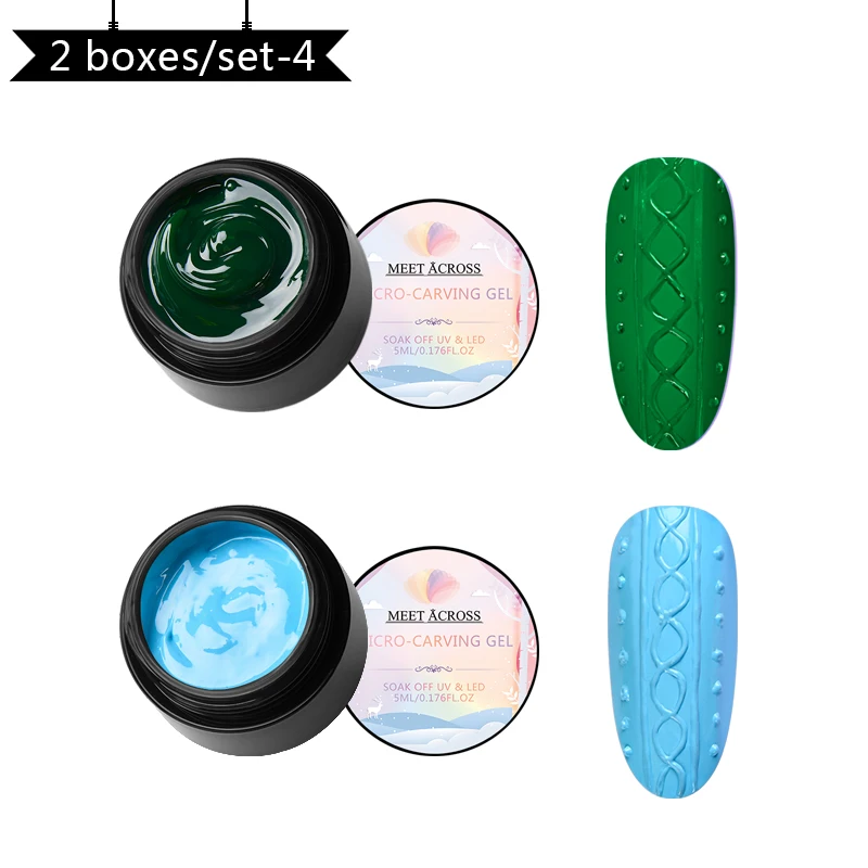 SZH03434 MEET ACROSS 3D живопись гель для ногтей 5 мл микро-резьба 2 в 1 гель для ногтей Блеск УФ Гель-лак для ногтей замочить светодиодный гель лак - Цвет: SZH03434