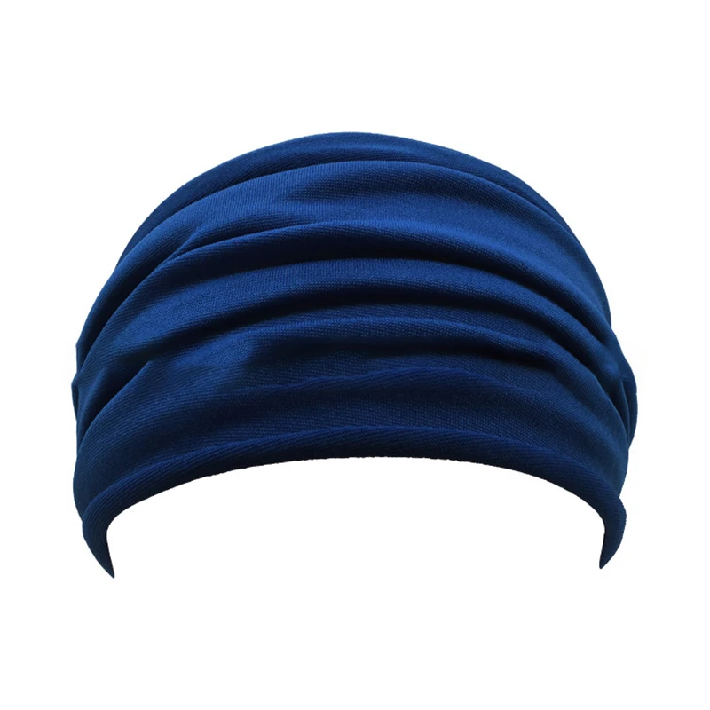 

6Colors Adjustable 46CM Women's Headband Fashion Hairnet Flat Head Bands for Girls Elastic Turban Wrap Hair Accessories