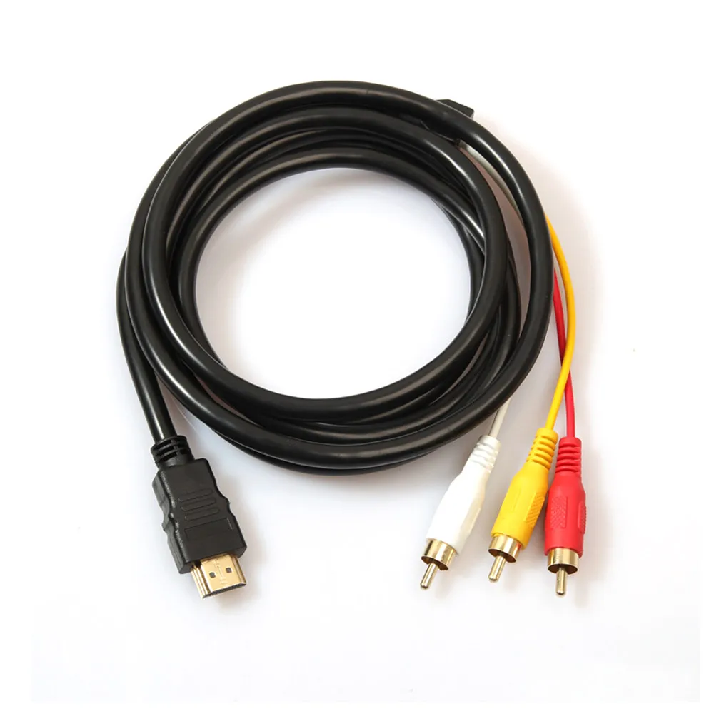 New 1080P HDTV Convert HDMI Male To 3 RCA Audio Video AV Cable Adapter for PS4 Xbox TV PC Box Hdmi Av Converter Connector |