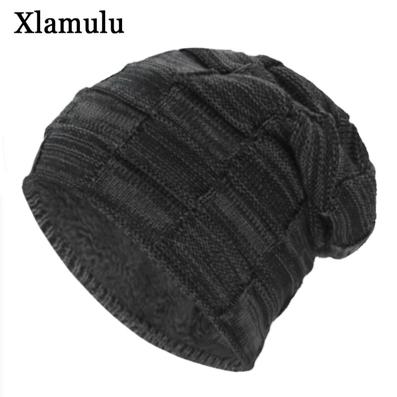 Xlamulu Skullies Beanies, вязаные шапки, зимние шапки для мужчин и женщин, шапочки, мешковатые мужские шапки, теплые шапки, модные толстые шапки Skullies