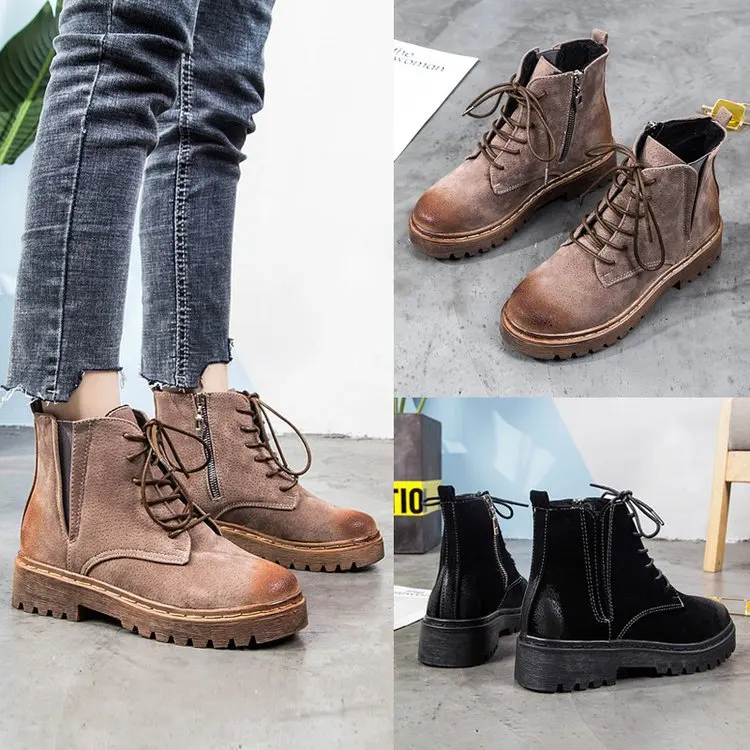 Women Hiking Shoes Rubber Sole Outdoor Zipper Sport Martin Sneakers Work Army Combat Tactical Boots | Спорт и развлечения