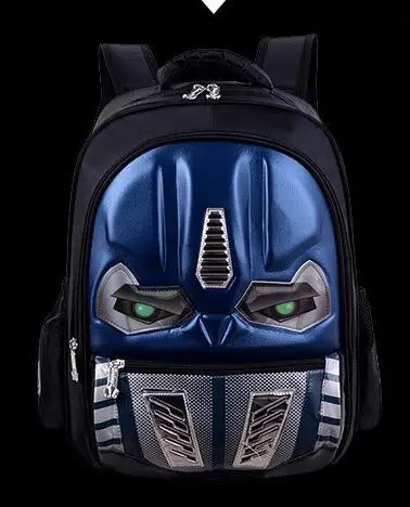 Small 3D ученик Bookbag двойная сумка через плечо робот-трансформер Люминесцентная Водонепроницаемая детская книжная сумка - Цвет: Small