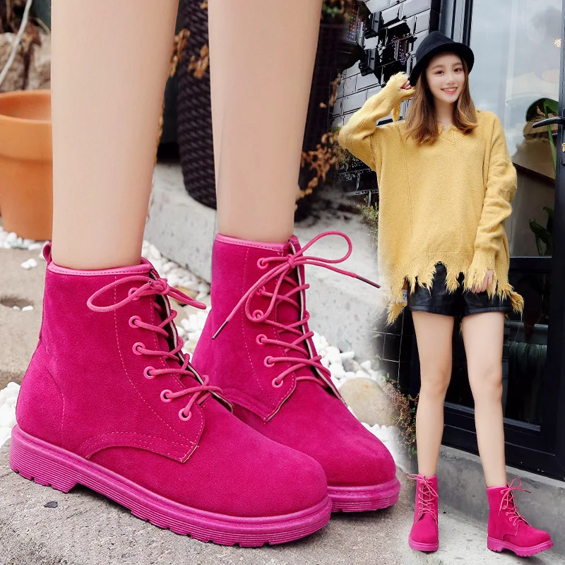 Высококачественные Женские Ботинки Martin в стиле ретро британские мотоциклетные