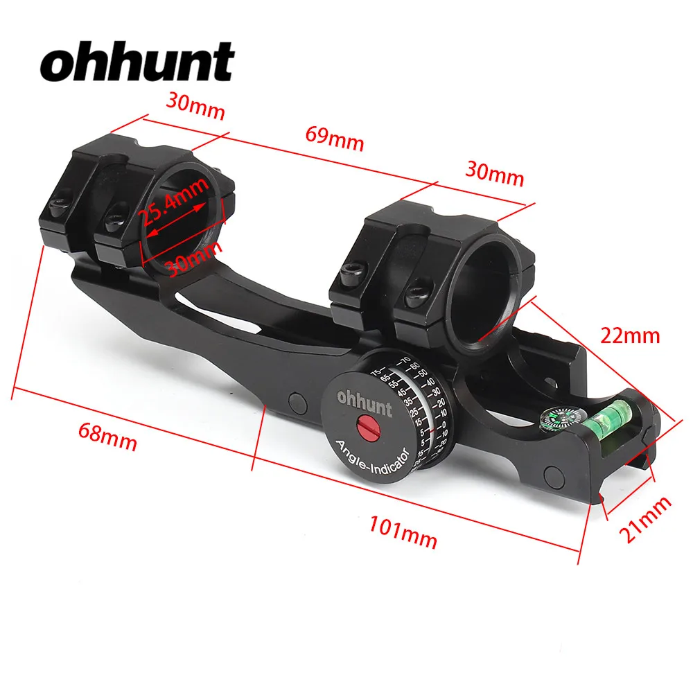 Ohhunt мм 25 4 30 смещение Bi-direction Picatinny Weaver Scope Rings Mount Bubb Level Compass и w/Angle Cosine Indicator Kit | Спорт