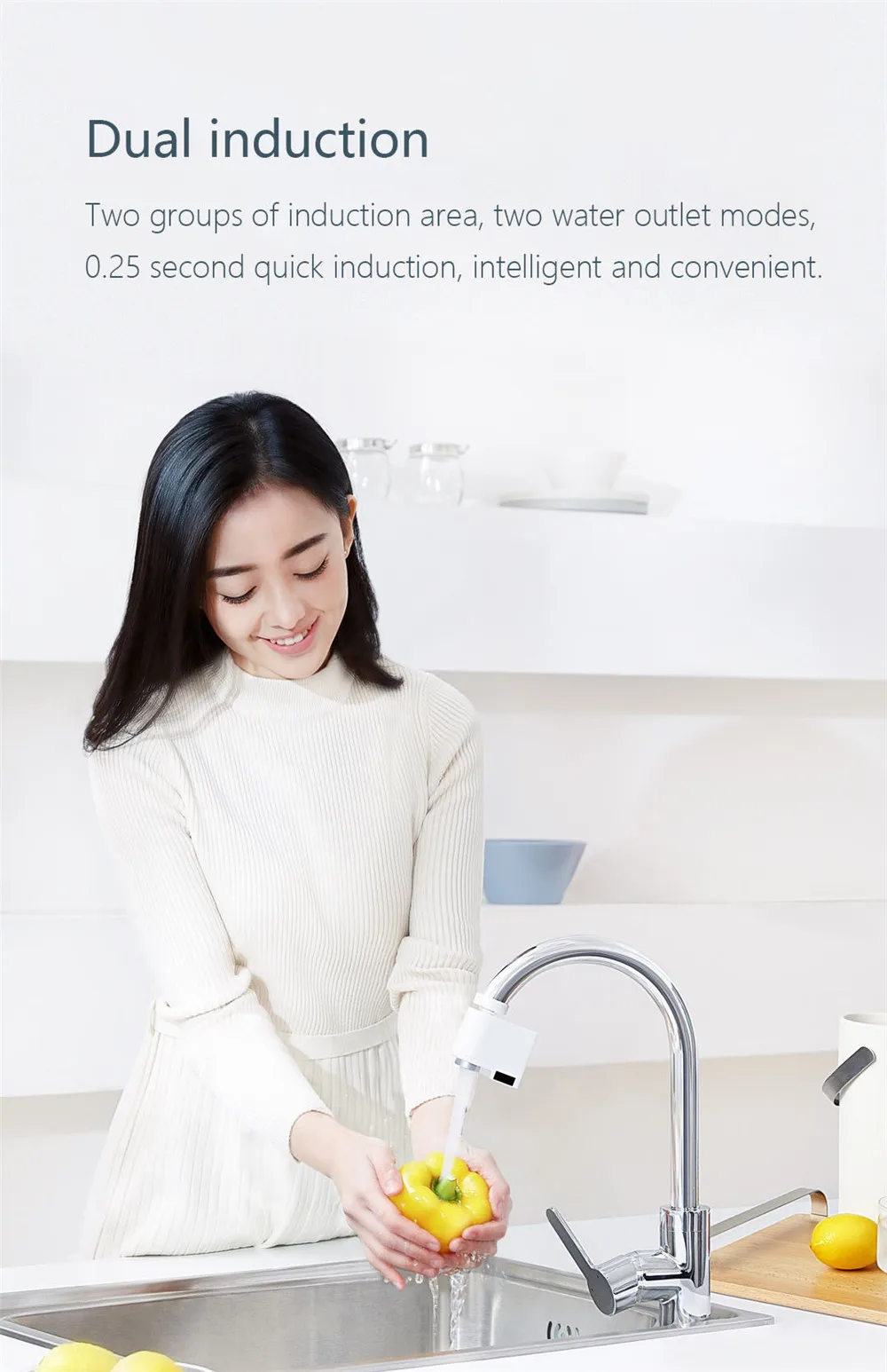 Xiaomi Mijia ZJ автоматическое сенсорное инфракрасное Индукционное устройство для экономии воды рассеиватель воды Кухонная ванная раковина Fauce