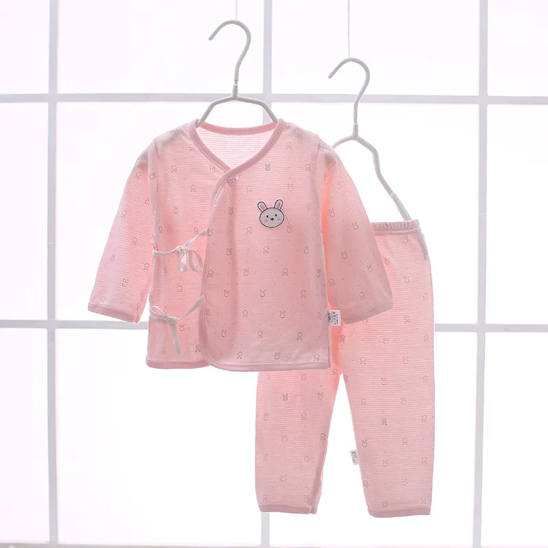 Baby Cotton Sleep wear Belt O-neck Unisex Clothing set Full Sleeve Summer Infant Clothes Premature newborn girl Boy sleeper | Детская