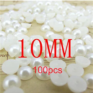100/200 шт./упак. Diy кремово-белый жемчуг шарик Multi-size Resin половины оболочки шарики для телефона ногтей Книги по искусству украшения канцелярские товары - Цвет: 7