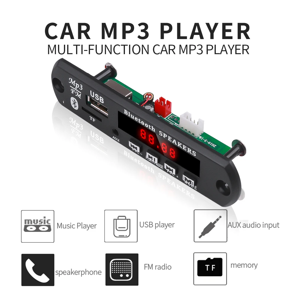 Mp3 декодер KEBIDU с цветным экраном Bluetooth 5 0 WMA WAV FLAC APE MP3 плеер USB TF FM радио модуль