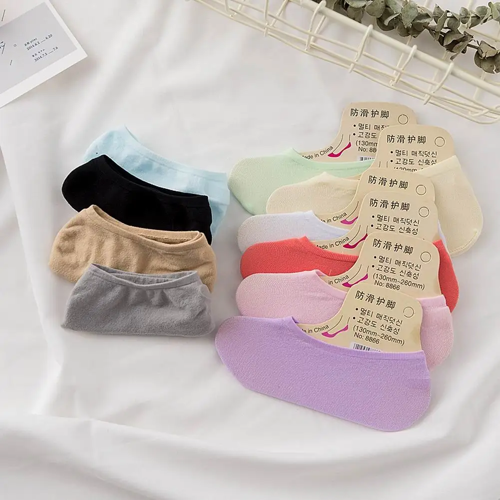 1 пара женские ботильоны невидимые Нескользящие Лоферы лодка лайнер хлопковые