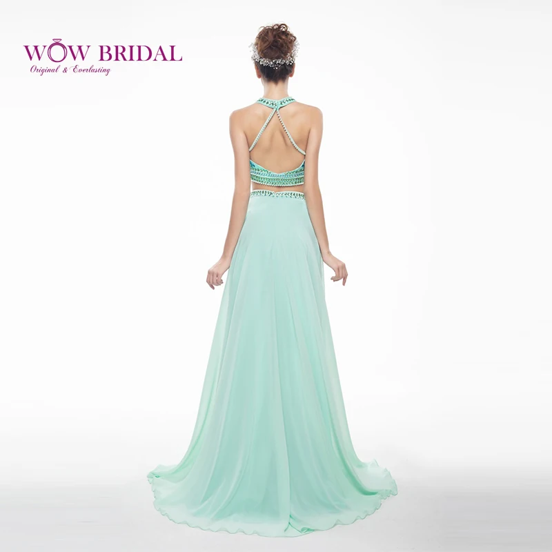 Wowbridal вышитые бисером мятно зеленые платья для встречи выпускников длинные 2021