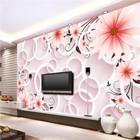 beibehang custom photo wallpaper mural wall sticker dream flower 3d circle tv background papel de parede wallpaper for walls 3 d