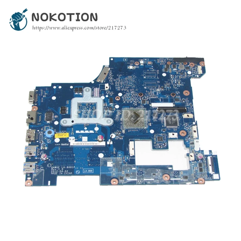 NOKOTION для lenovo G585 N585 Материнская плата ноутбука qawge LA-8681P основная плата с E1200 компьютер на любом транспортном средстве два ram-гнёзда