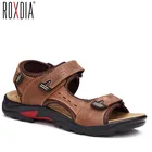 ROXDIAмужские пляжные сандалии летние мужские сандалии из натуральной коровьей кожи Новая модная дышащая мужская обувь размера плюс 39-48 RXM045