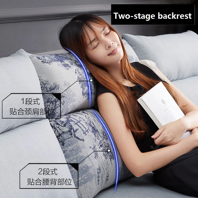 Тканевый диван скандинавский из цельного дерева для гостиной простой