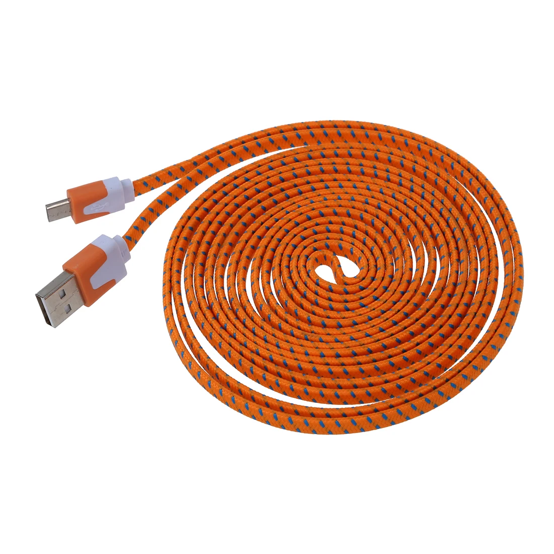 HFES 3 м/10 футов нейлоновый сетчатый Кабель Micro USB для передачи данных оранжевый|data