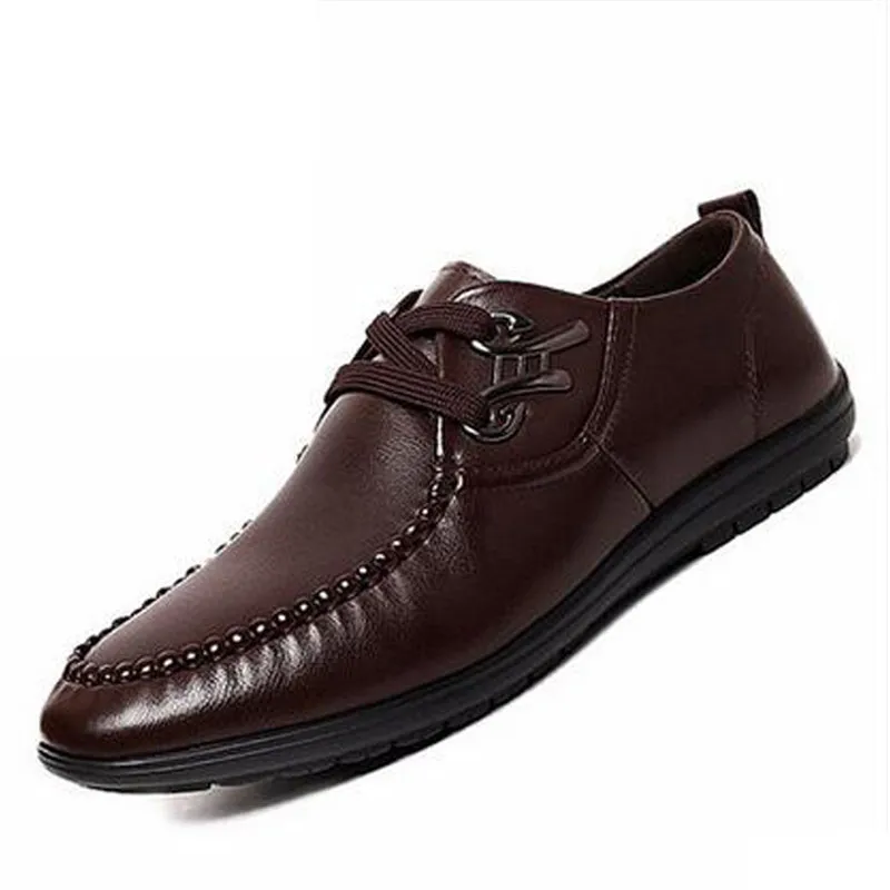 Мокасины мужские из спилка повседневная обувь для вождения без застежки плоская