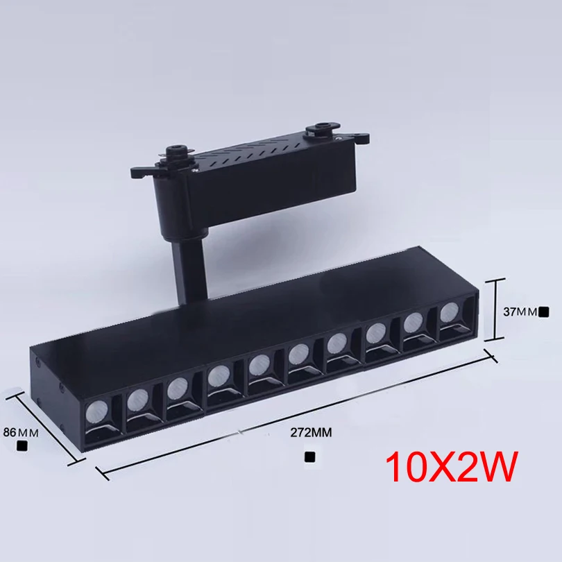 Диммируемый светодиодный Трековый светильник 10 Вт 20 CREE 5x2 10x2 прямоугольные