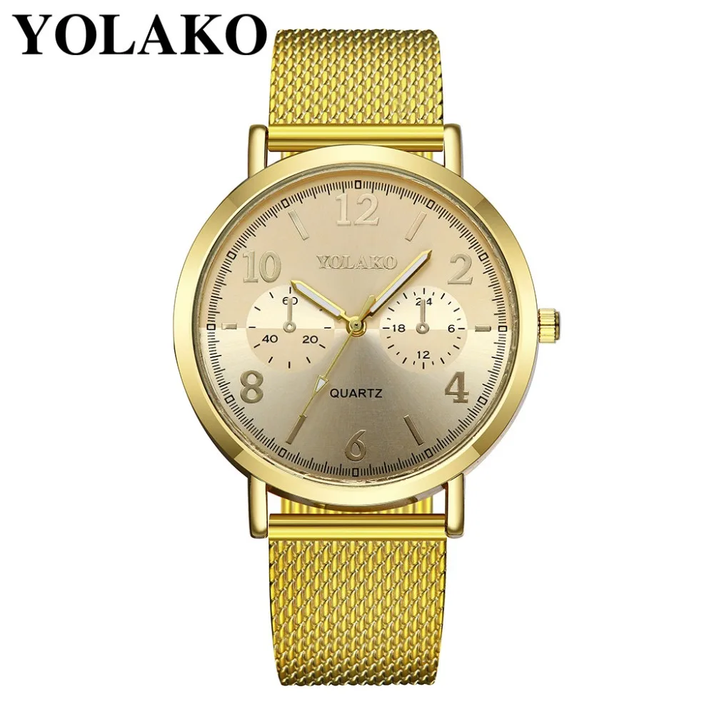 Женские Классические наручные часы розовое золото сетка нержавеющая сталь для