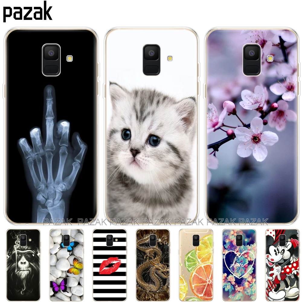Силиконовый чехол для телефона samsung Galaxy A6 Dual SIM SM A600 A600F, мягкая задняя крышка из ТПУ для samsung A6 Plus A605 A605F, новинка