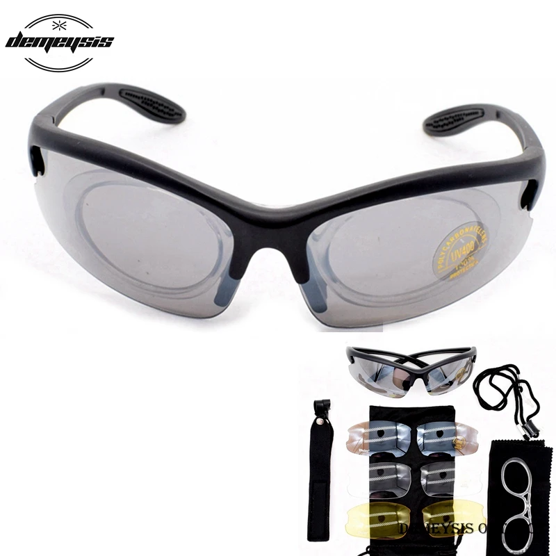 Sport Shooting glasses 4Lenses Sunglasses Military Tactical Goggles UV400 Protector Shooting Glasses Durable Goggle