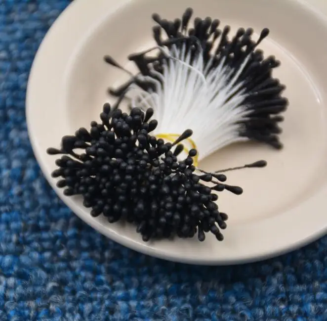 Black 400 шт 1,5 мм мини-цветок Stamen Pistil Свадебное Украшение скрапбукинг Сделай Сам искусственные открытки торты Цветы Аксессуары - Цвет: Black