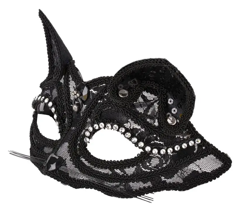 FunPa Очаровательная Женская полумаска для лица кружевная маскарадная пластиковая